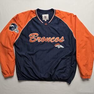 Denver Broncos Jacket Pullover Mens XL NFL Football Script Embroidered